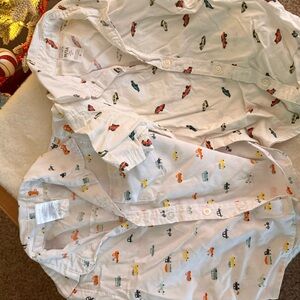 Cat & Jack Kids' White Button Down Shirt with Colorful Car Print